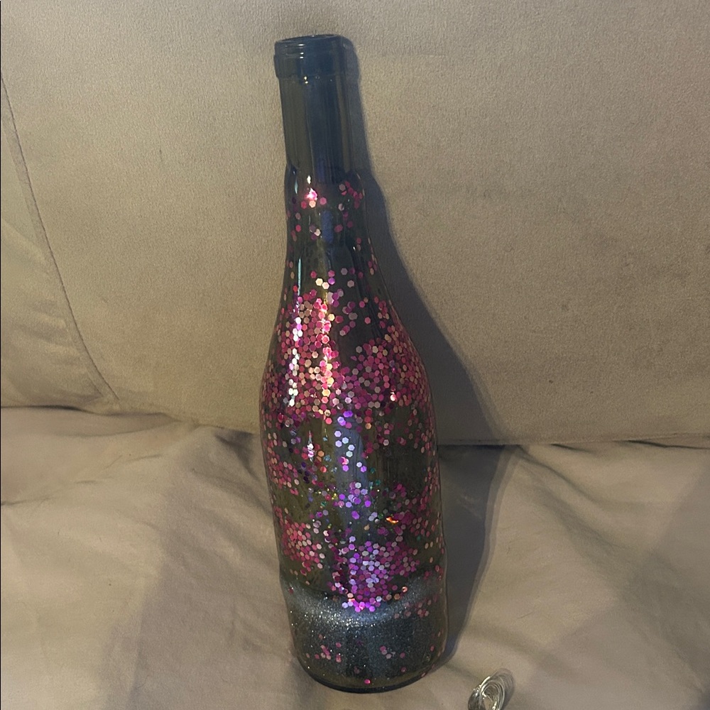 Decorative Glitter Wine Bottle